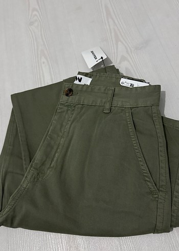 Kadın Haki Kemerli Midi Pantolon - Görsel 2