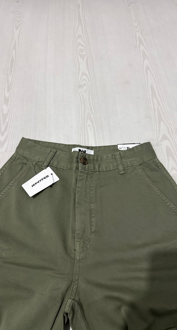 Kadın Haki Kemerli Midi Pantolon - Görsel 3