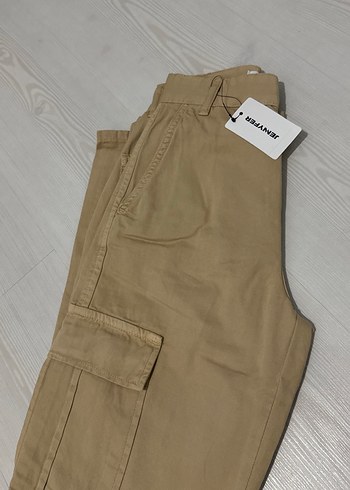 Bej Kadın Kumaş Pantolon Midi Boy - Görsel 2