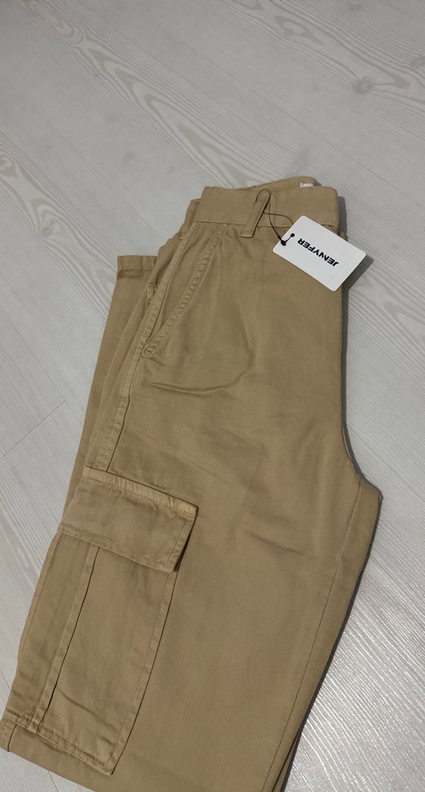 Bej Kadın Kumaş Pantolon Midi Boy - Görsel 2