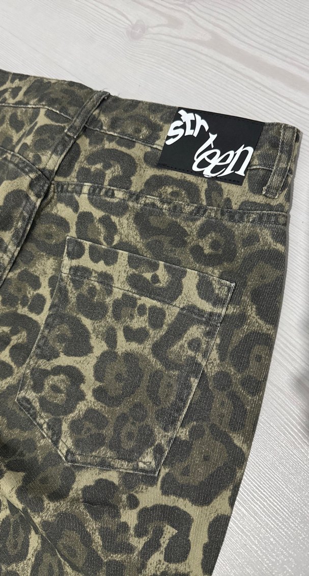 Kahverengi Leopar Desenli Kadın Pantolon Stradivarius - Görsel 3