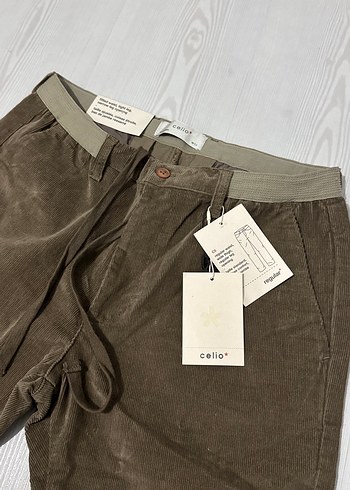 Kahverengi Kadife ErkekPantolonu, Kemerli - Görsel 3