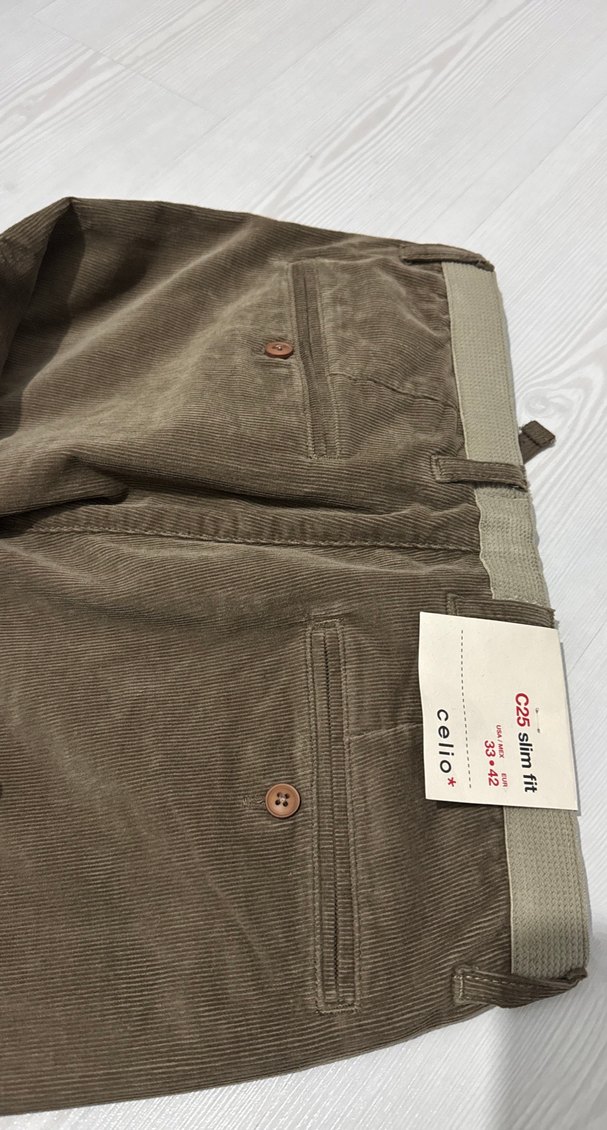 Kahverengi Kadife ErkekPantolonu, Kemerli - Görsel 2