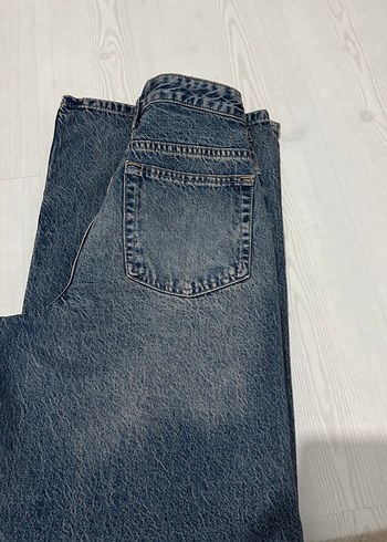 Kadın mavi Bol Kesim Midi Denim Jean - Görsel 4