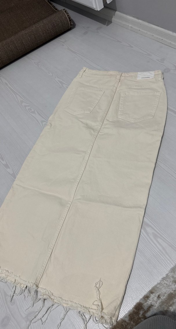 Bej Midi Kadın Uzun Etek - Görsel 2