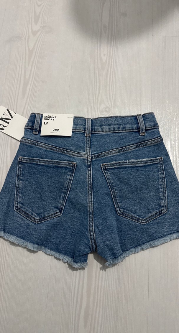 Düğmeli Mini çocuk Kot Şort - Görsel 3