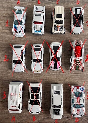 hotwheels çeşitli araçlar