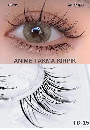 Anime takma kirpik + kirpik yapıştırıcı - Görsel 4