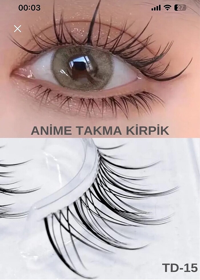 Anime takma kirpik + kirpik yapıştırıcı - Görsel 4