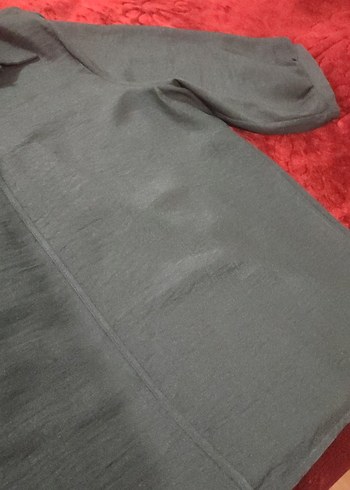 siyah Keten Kadın Gömlek, Salaş Kesim, yarım Kollu - Görsel 4