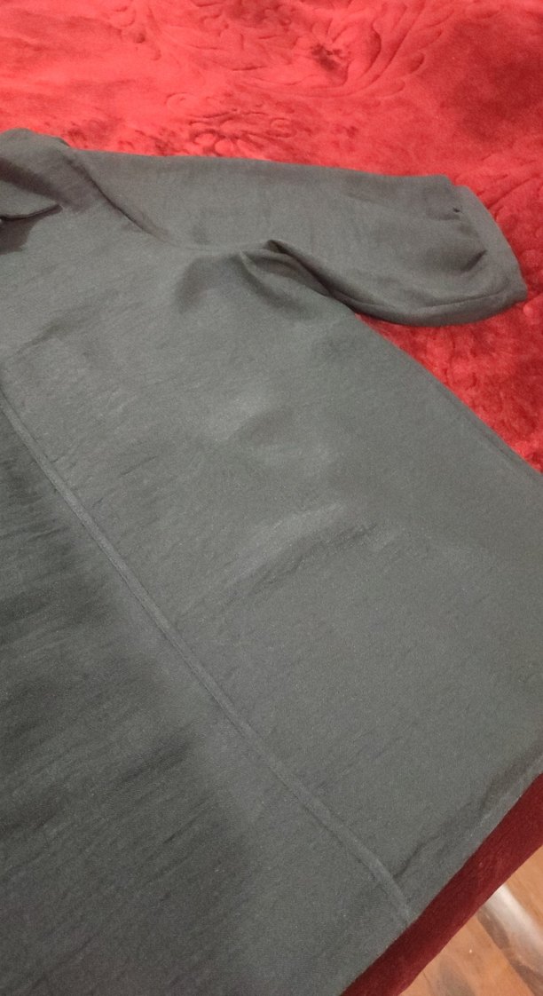 siyah Keten Kadın Gömlek, Salaş Kesim, yarım Kollu - Görsel 4