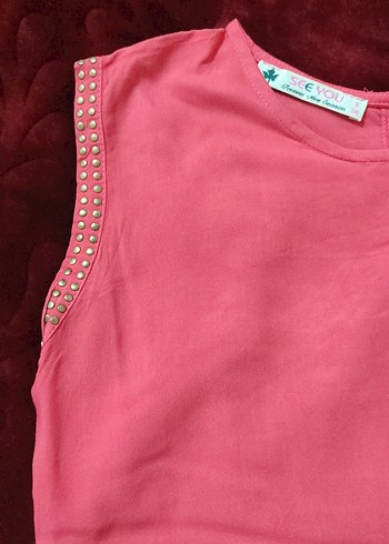 Pembe V Yaka Kolsuz Bluz - Görsel 2