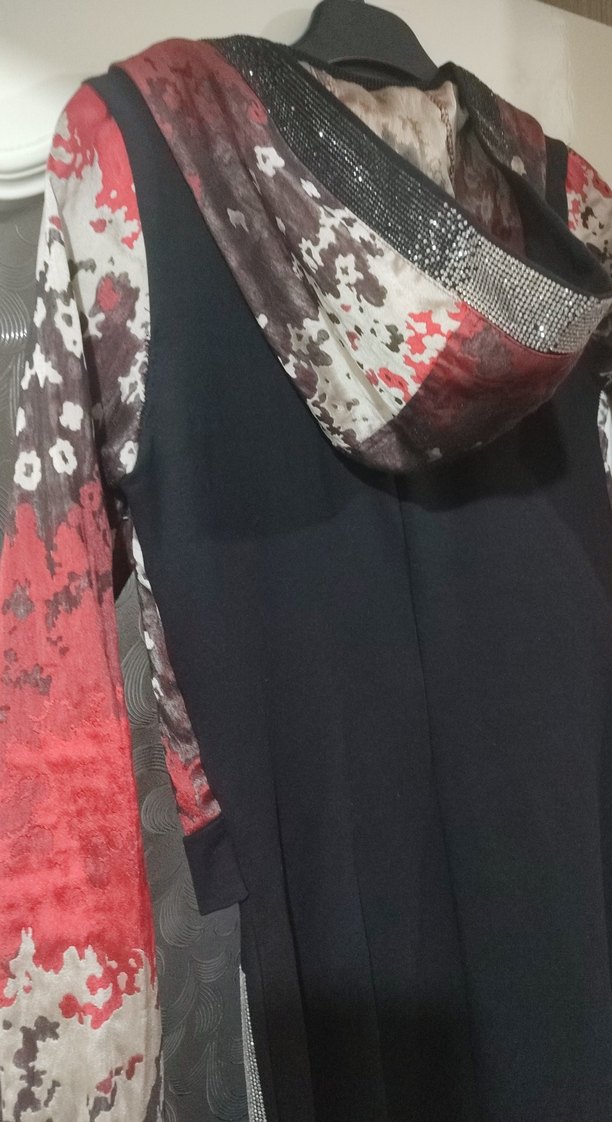 Kadın Kırmızı Baskılı Kısa Fermuarlı elbise - Görsel 5