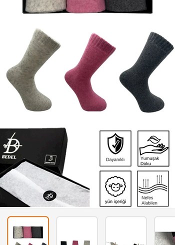 Kadın Yün Çorap - Görsel 3