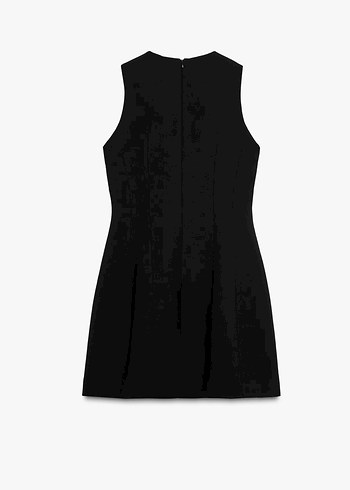 Zara Zara Siyah Yüksek Yakalı Kolsuz Mini Elbise