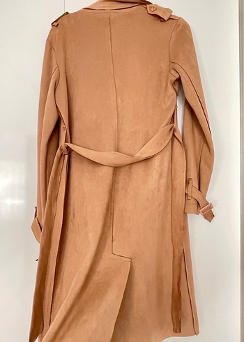 Zara Bej Süet Midi Trençkot
