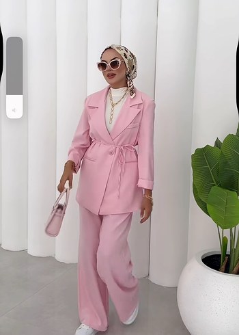 Koton Pembe Uzun Kesim Kadın Takım Elbise