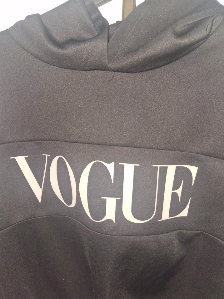 V Yaka Siyah Kadın Sweatshirt - Görsel 3