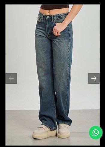 Kadın Loose Fit Denim Pantolon - Görsel 2