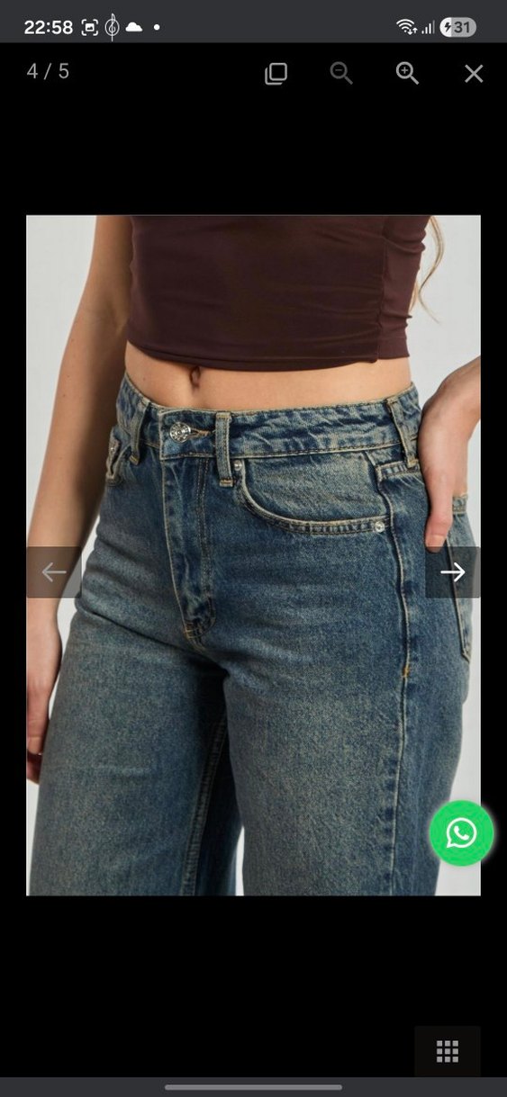 Kadın Loose Fit Denim Pantolon - Görsel 4