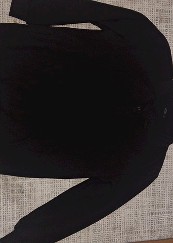 Düğmeli Siyah Erkek Sweatshirt - Görsel 4