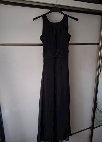 Siyah Uzun Drapeli Gotik Kadın Elbise - Görsel 6