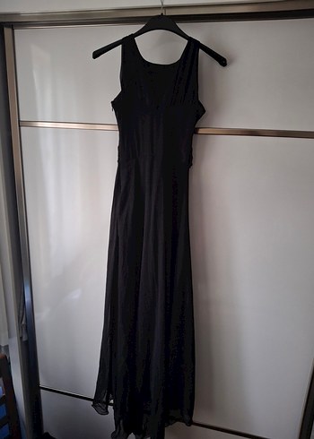 Siyah Uzun Drapeli Gotik Kadın Elbise - Görsel 11