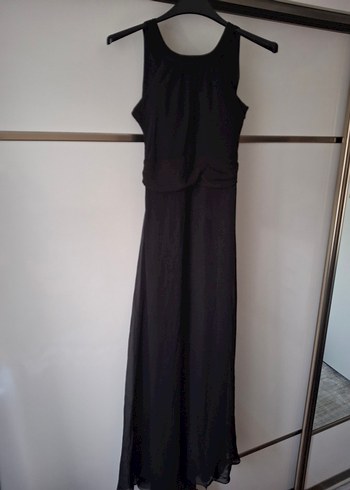 Siyah Uzun Drapeli Gotik Kadın Elbise - Görsel 2