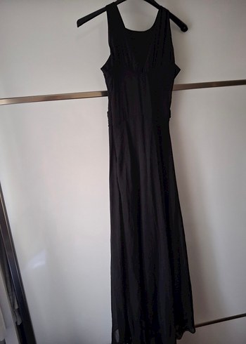 Siyah Uzun Drapeli Gotik Kadın Elbise - Görsel 9