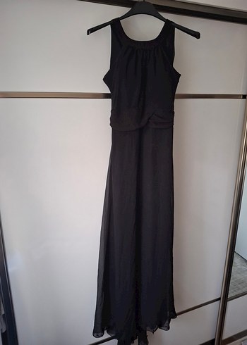 Siyah Uzun Drapeli Gotik Kadın Elbise - Görsel 7