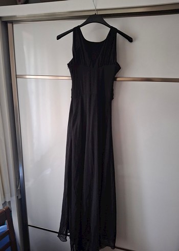 Siyah Uzun Drapeli Gotik Kadın Elbise - Görsel 10