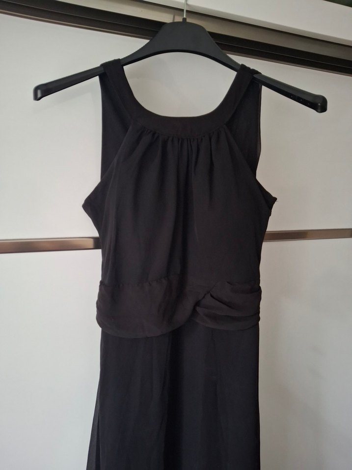 Siyah Uzun Drapeli Gotik Kadın Elbise - Görsel 4