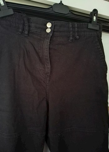 Siyah Kemerli Geniş Kesim Kadın Kot Pantolon - Görsel 3