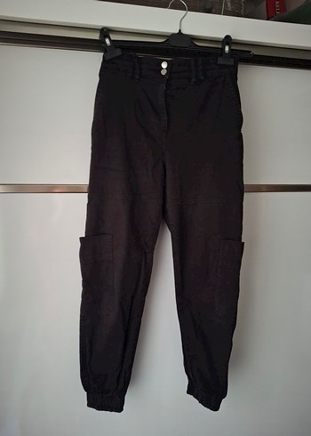 Siyah Kemerli Geniş Kesim Kadın Kot Pantolon - Görsel 2