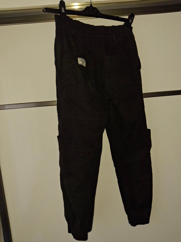 Siyah Kemerli Geniş Kesim Kadın Kot Pantolon - Görsel 5