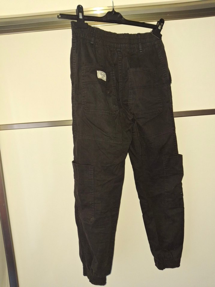 Siyah Kemerli Geniş Kesim Kadın Kot Pantolon - Görsel 4