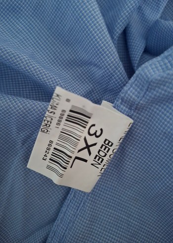 Mavi Kısa Kollu Keten Erkek Gömlek - Görsel 6