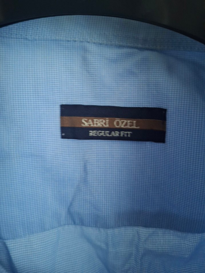 Mavi Kısa Kollu Keten Erkek Gömlek - Görsel 5