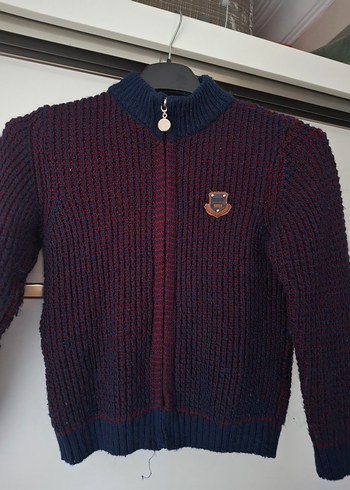 Bordo Erkek Çocuk Triko Hırka - Görsel 3