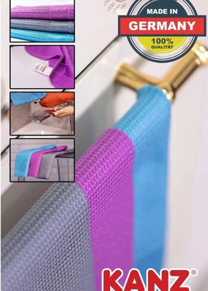 Alman KANZ  Mikrofiber sihirlil cam bezi 1kutu (3 adet) - Görsel 2