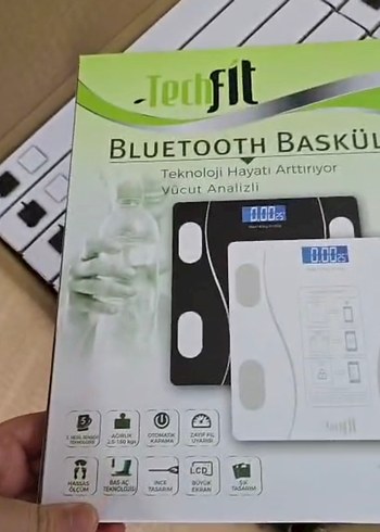  Beden Renk Techf Bluetooth Baskül Siyah 180kg Kapasiteli