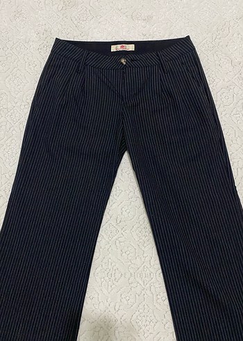 Cizgili düşük bel kumas pantolon - Görsel 2