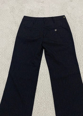 Cizgili düşük bel kumas pantolon - Görsel 4