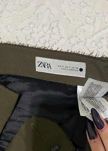 Zara haki kumas pantolon - Görsel 3