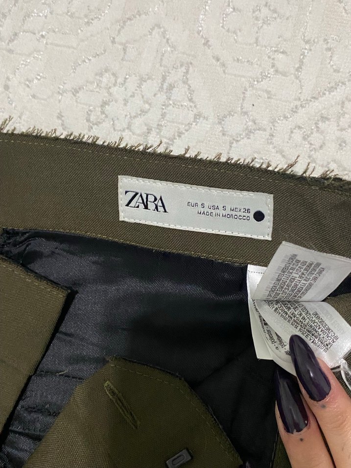 Zara haki kumas pantolon - Görsel 3