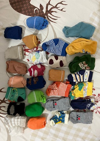 0-12 aylık erkek bebek için karışık 43 çift çorap - Görsel 2