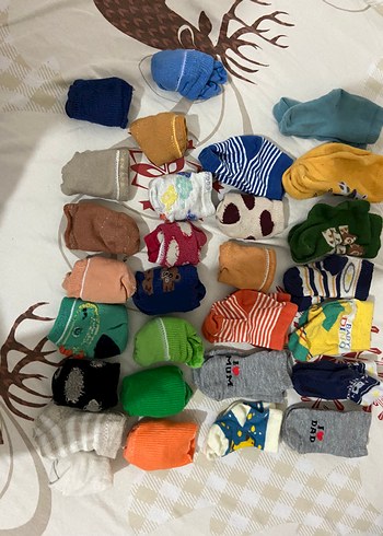 0-12 aylık erkek bebek için karışık 43 çift çorap - Görsel 3