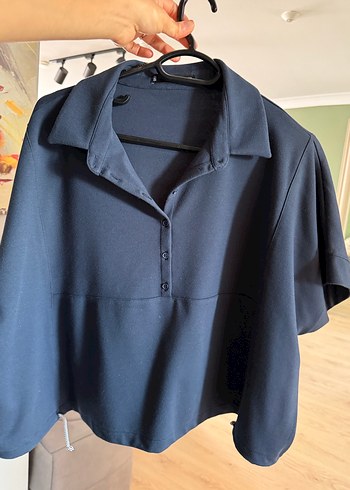 Mango Düğmeli Lacivert Ayarlanabilir İpli Sweatshirt
