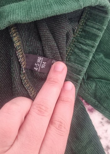 Kız Çocuk Yeşil Örme Rahat Tayt - Görsel 3