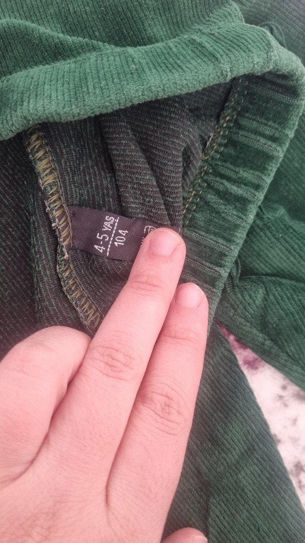 Kız Çocuk Yeşil Örme Rahat Tayt - Görsel 3